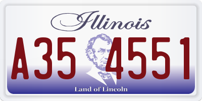 IL license plate A354551
