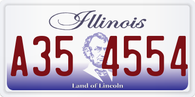 IL license plate A354554
