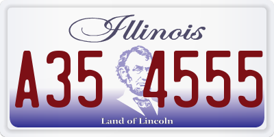 IL license plate A354555