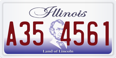 IL license plate A354561