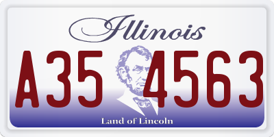 IL license plate A354563