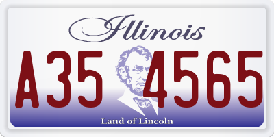 IL license plate A354565