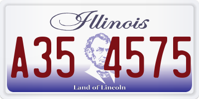 IL license plate A354575