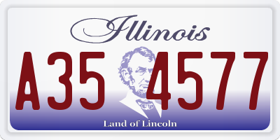 IL license plate A354577