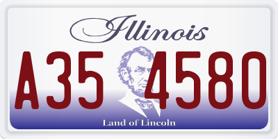 IL license plate A354580
