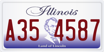 IL license plate A354587