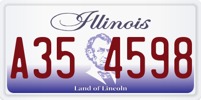IL license plate A354598