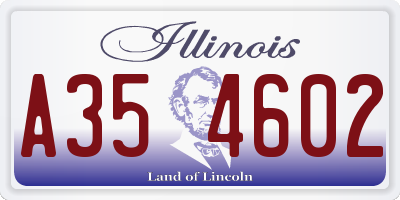 IL license plate A354602