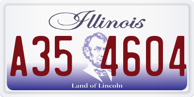 IL license plate A354604