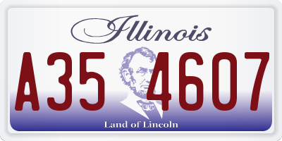 IL license plate A354607