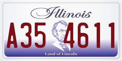 IL license plate A354611
