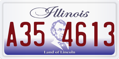 IL license plate A354613