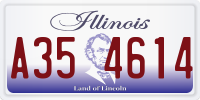 IL license plate A354614