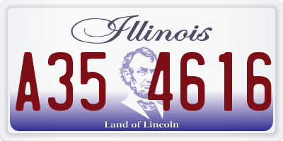 IL license plate A354616