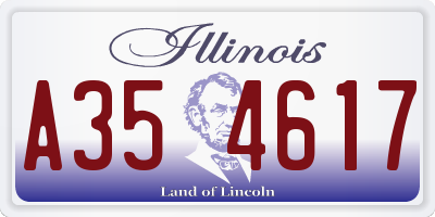 IL license plate A354617