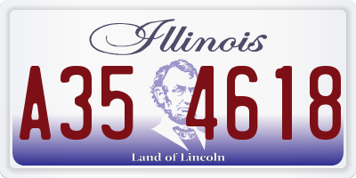 IL license plate A354618