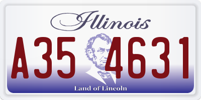 IL license plate A354631