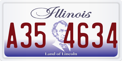 IL license plate A354634