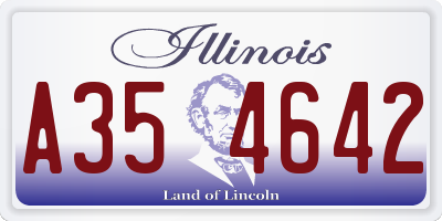 IL license plate A354642