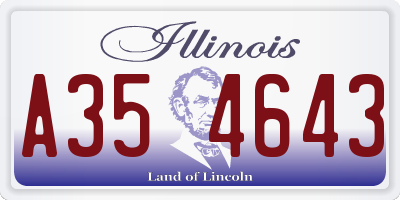 IL license plate A354643