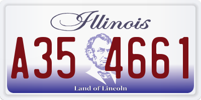 IL license plate A354661