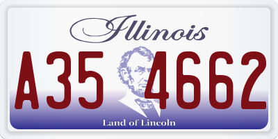 IL license plate A354662