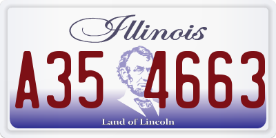 IL license plate A354663