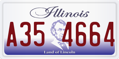 IL license plate A354664