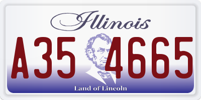 IL license plate A354665