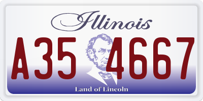 IL license plate A354667