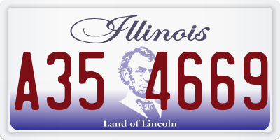 IL license plate A354669
