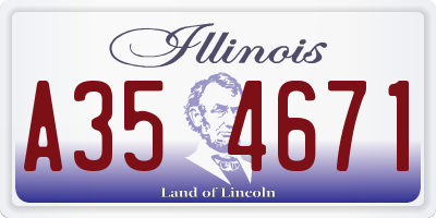 IL license plate A354671