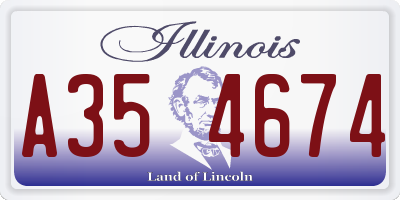 IL license plate A354674