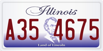 IL license plate A354675