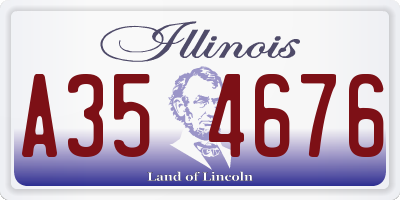 IL license plate A354676
