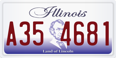 IL license plate A354681