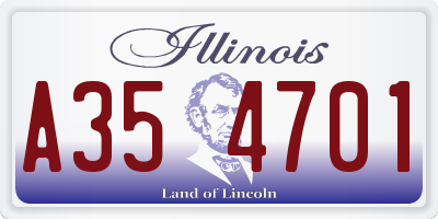IL license plate A354701