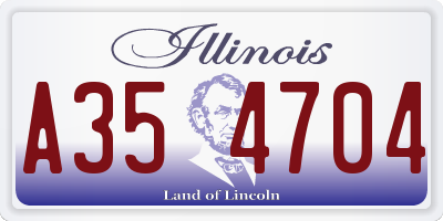 IL license plate A354704