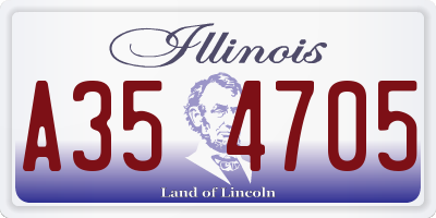 IL license plate A354705