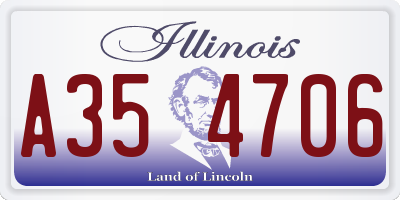 IL license plate A354706