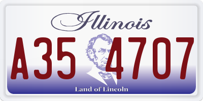 IL license plate A354707