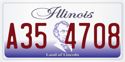 IL license plate A354708