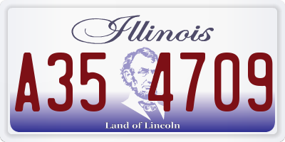 IL license plate A354709