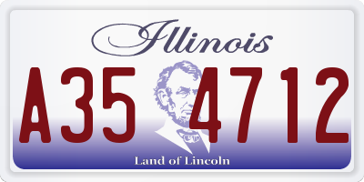 IL license plate A354712