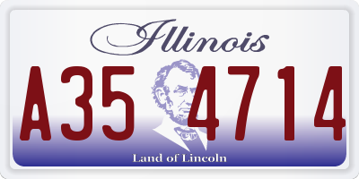 IL license plate A354714