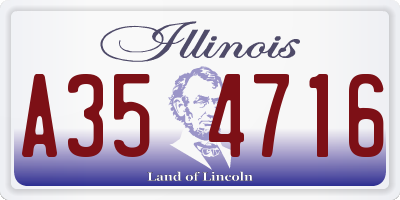 IL license plate A354716