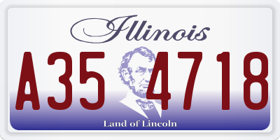 IL license plate A354718
