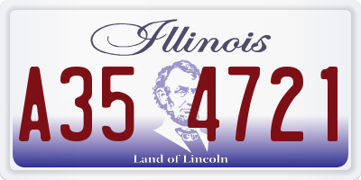 IL license plate A354721