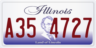 IL license plate A354727