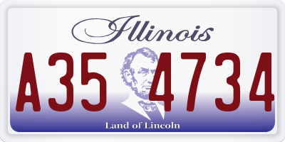 IL license plate A354734